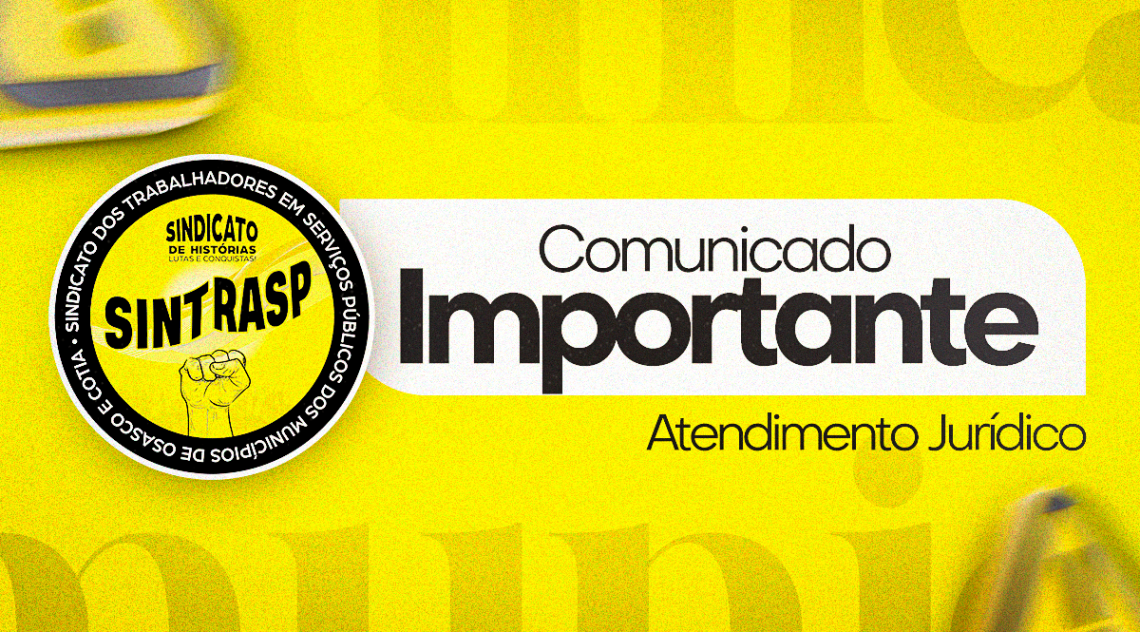 Jurídico do Sintrasp | Roberta Giudice estará ausente por 30 dias. Neste período, Bruno fará os atendimentos
