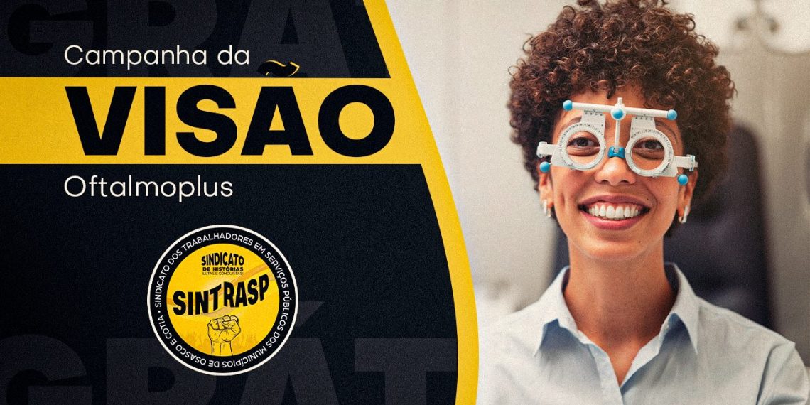 OftalmoPlus oferece exame de Acuidade Visual grátis e Showroom aos Servidores associados. Será na sede do Sintrasp, dias 13 e 14 de abril