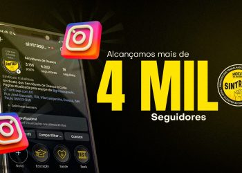 Sintrasp alcança mais de 4 mil seguidores no Instagram | Agradecemos o engajamento e interação!