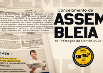 Sintrasp cancela assembleia de prestação de contas e agendará nova data. Toda categoria será informada
