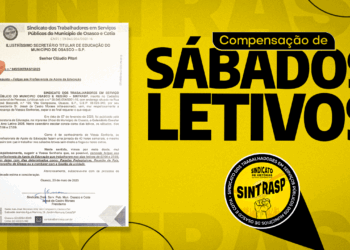 Sintrasp sugere escala de folgas para Profissionais do Apoio da Educação em atividade nos sábados letivos de 2025