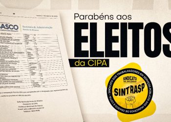 CIPA 2025/2027 | Sintrasp parabeniza os candidatos e deseja um excelente trabalho aos eleitos