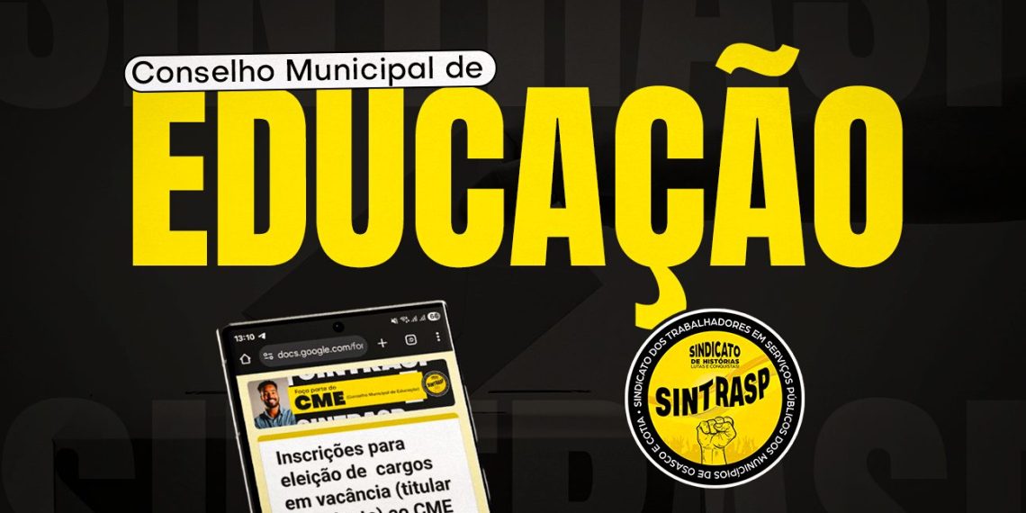 Sintrasp abre inscrições para eleição de cargos em vacância (titular e suplente) ao CME – GESTÃO 2023-2026. Participe!