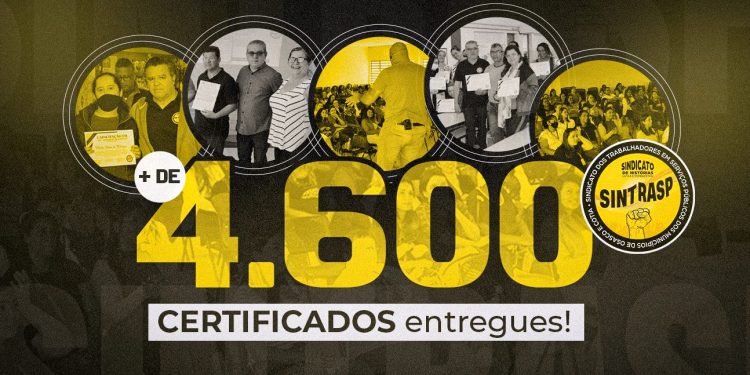 Capacitações do Sintrasp são um sucesso. Mais de 4.600 certificados já foram entregues