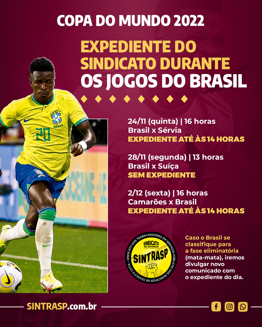 Expediente do Sintrasp na Copa do Mundo