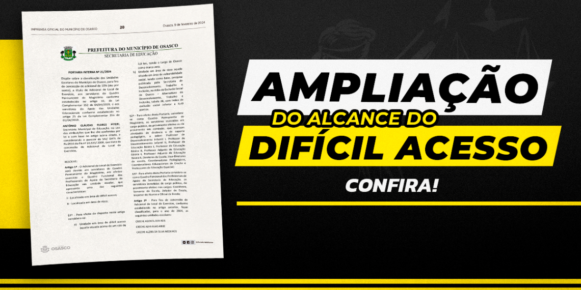 Educação emite Portaria com a ampliação de unidades que terão direito ao Difícil Acesso