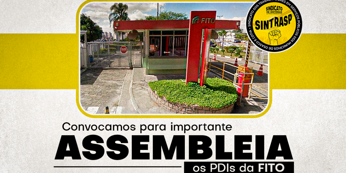 Convocamos as PDIs da FITO para importante assembleia, dia 24 de abril, às 17 horas. PARTICIPE!