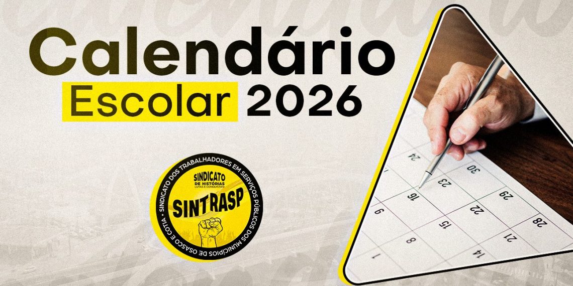 Calendário Escolar 2026 | Confira o cronograma do ano letivo. Um excelente ano aos profissionais da Educação!